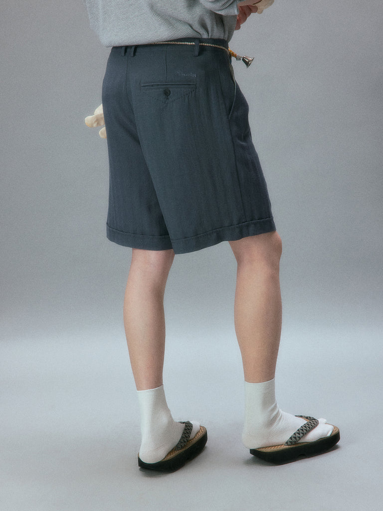 Kamogawa Picnic Vintage Texture Tailored Shorts