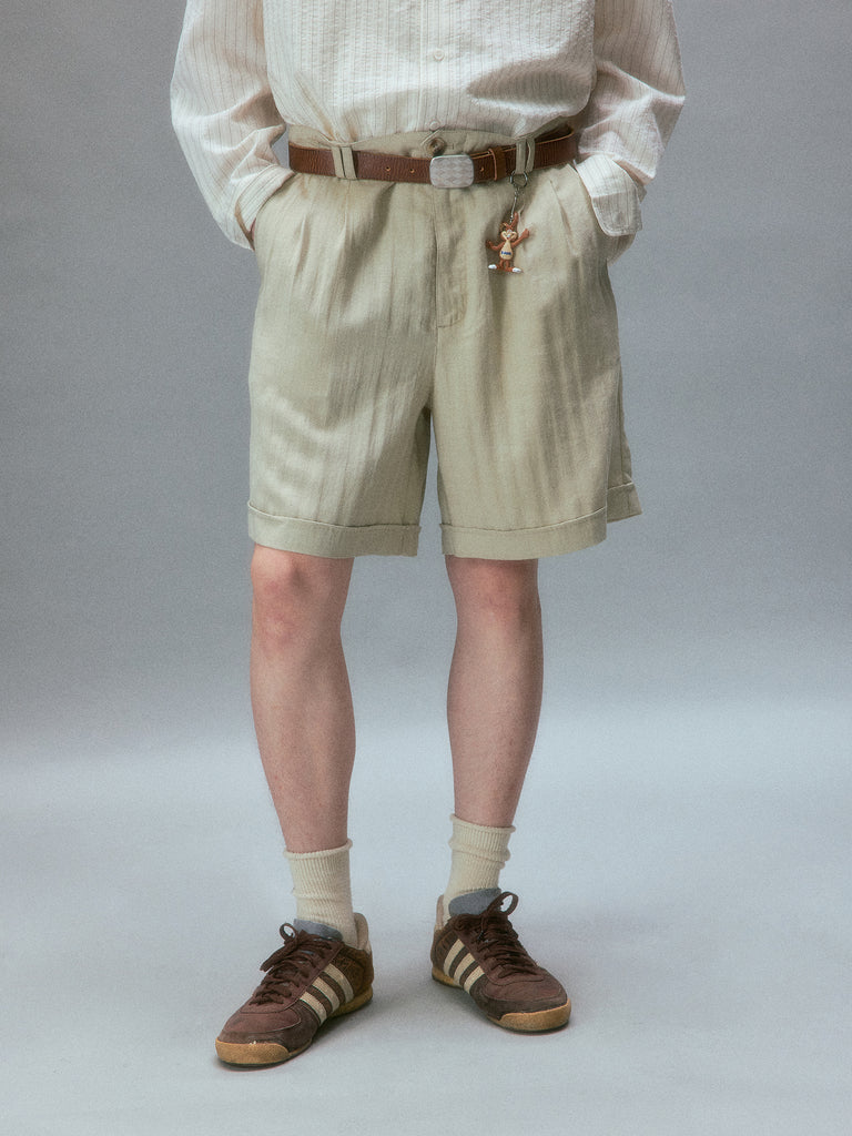 Kamogawa Picnic Vintage Texture Tailored Shorts