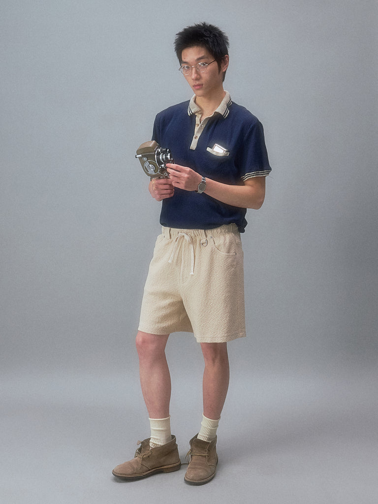 Okinawa Beach House Textured Pilled Shorts
