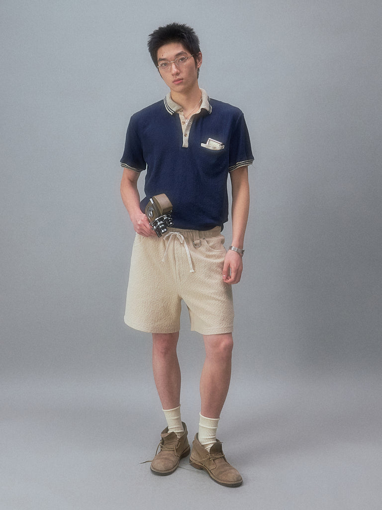 Okinawa Beach House Textured Pilled Shorts