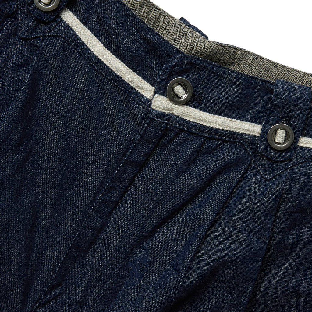 "Arctic Explorer" Dock Linen Texture Denim Shorts