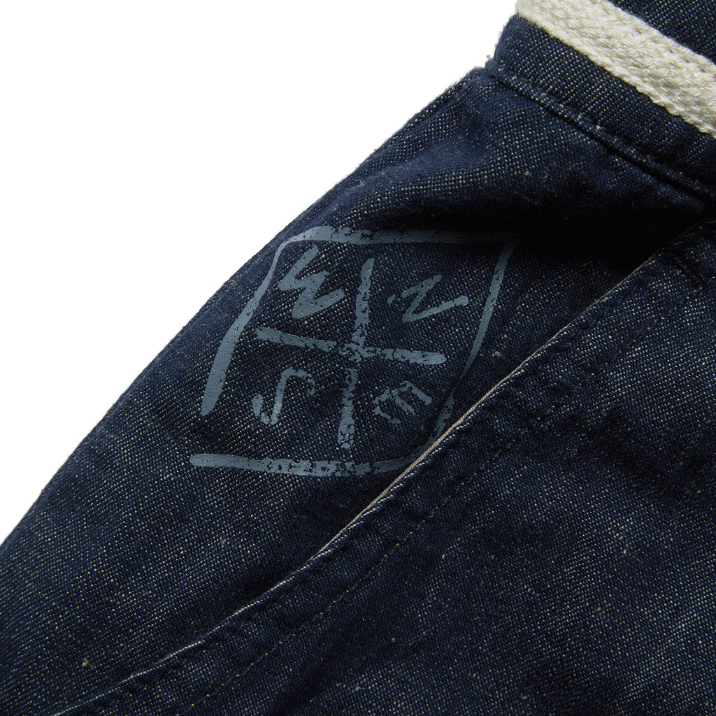 "Arctic Explorer" Dock Linen Texture Denim Shorts