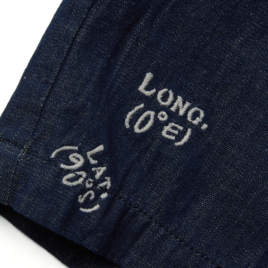 "Arctic Explorer" Dock Linen Texture Denim Shorts