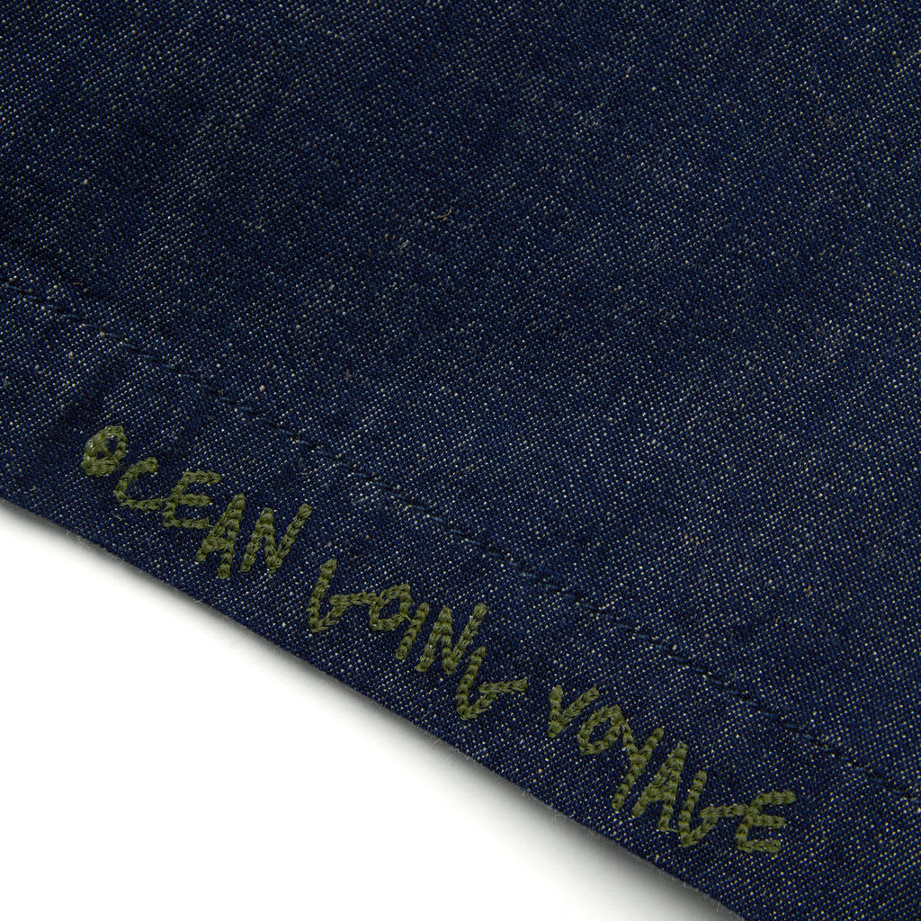 "Arctic Explorer" Dock Linen Texture Denim Shorts