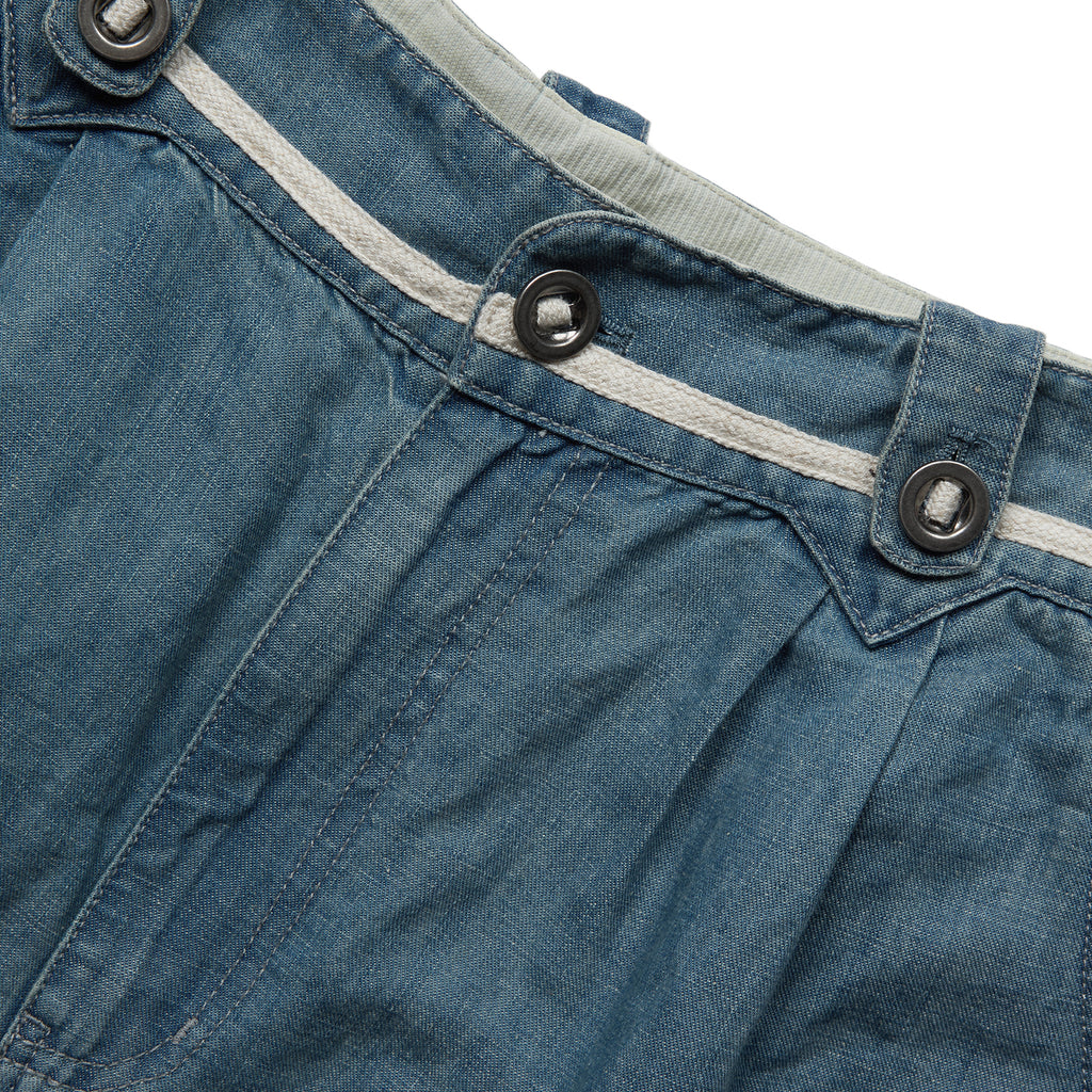"Arctic Explorer" Dock Linen Texture Denim Shorts