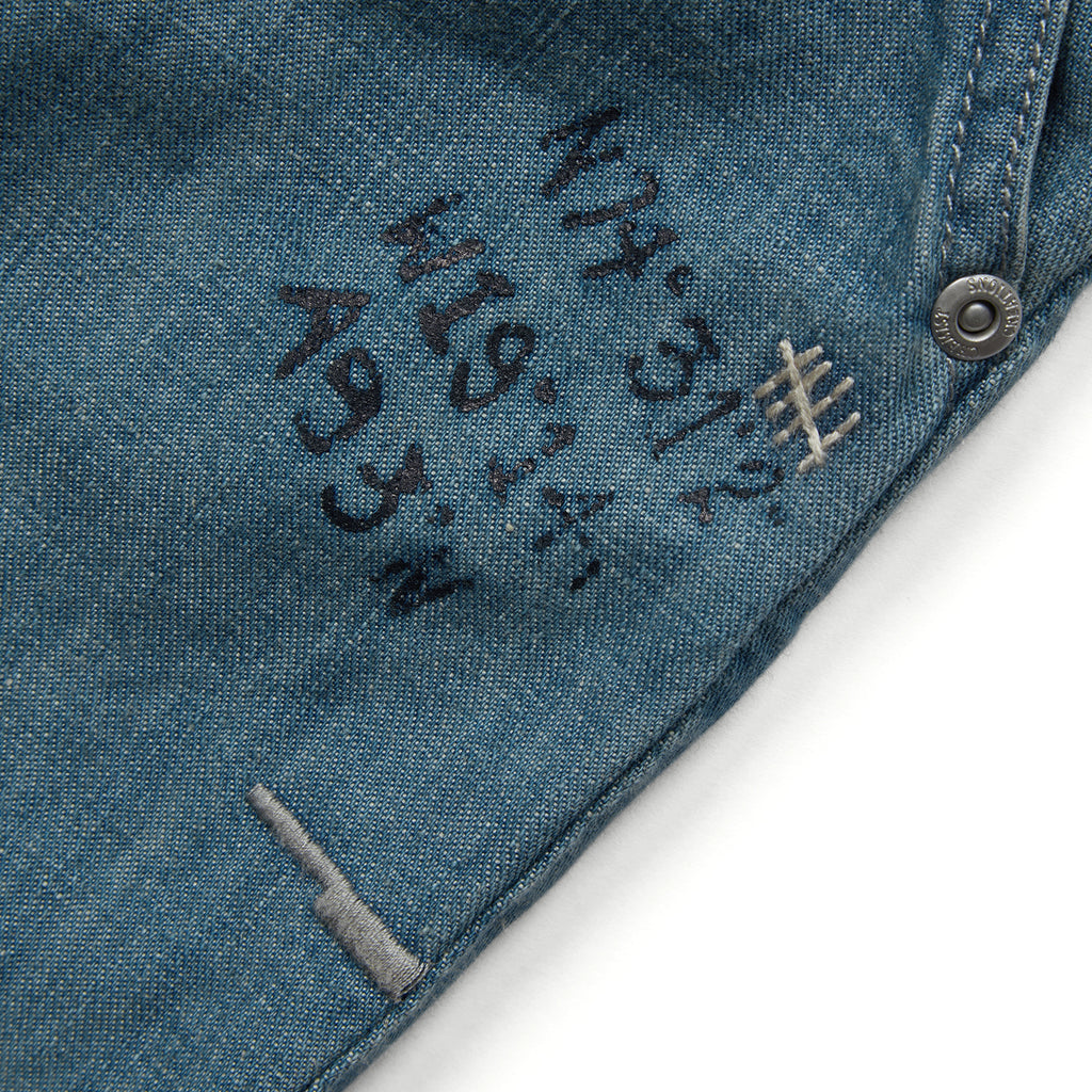 "Arctic Explorer" Dock Linen Texture Denim Shorts