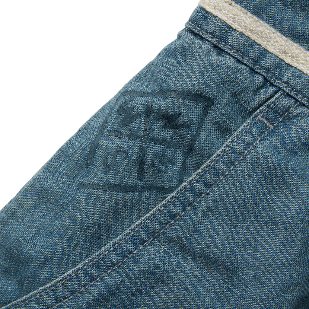 "Arctic Explorer" Dock Linen Texture Denim Shorts