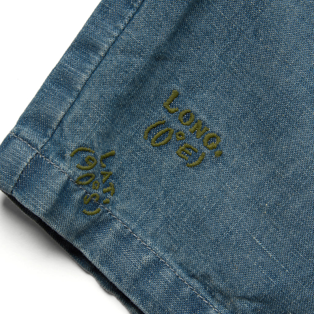 "Arctic Explorer" Dock Linen Texture Denim Shorts