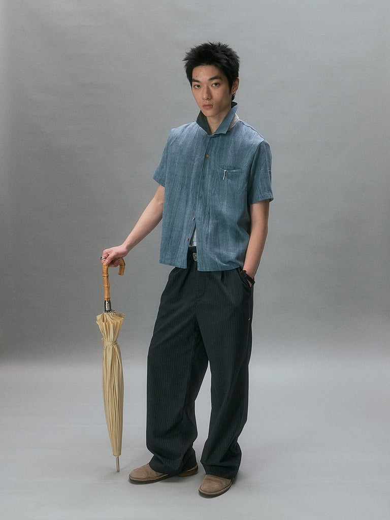 70's Manta Ray Collar Plant-Dyed Short-Sleeve Shirt
