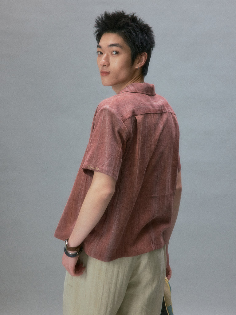 70's Manta Ray Collar Plant-Dyed Short-Sleeve Shirt