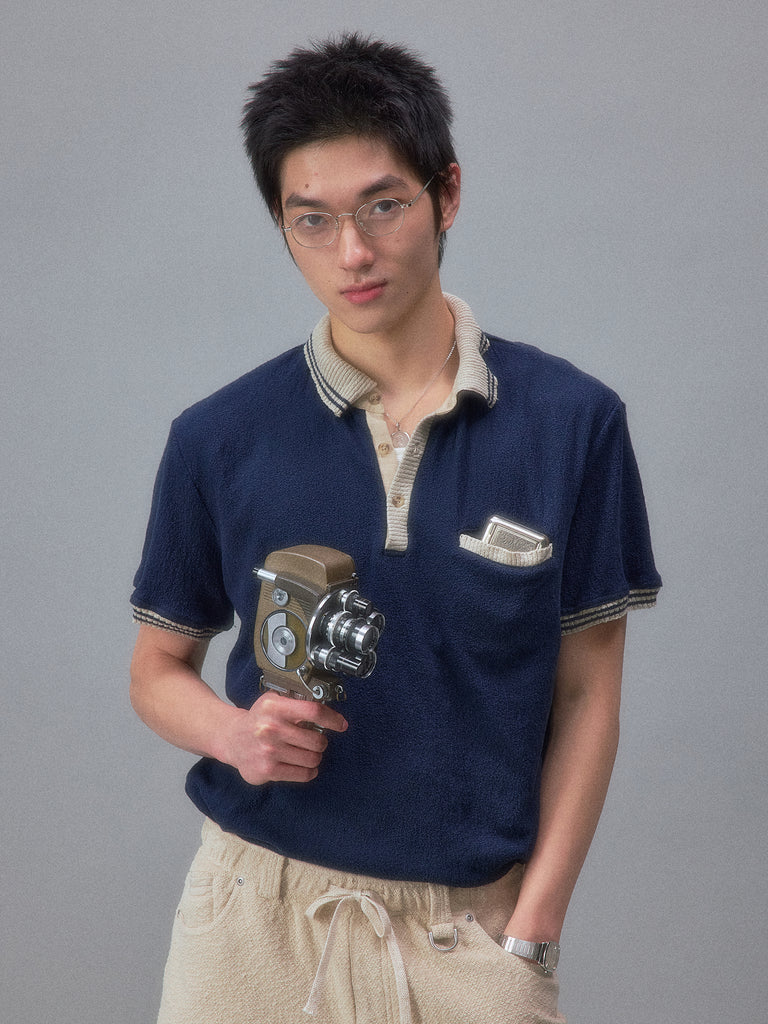 90’s Vintage Jacquard Knit Polo