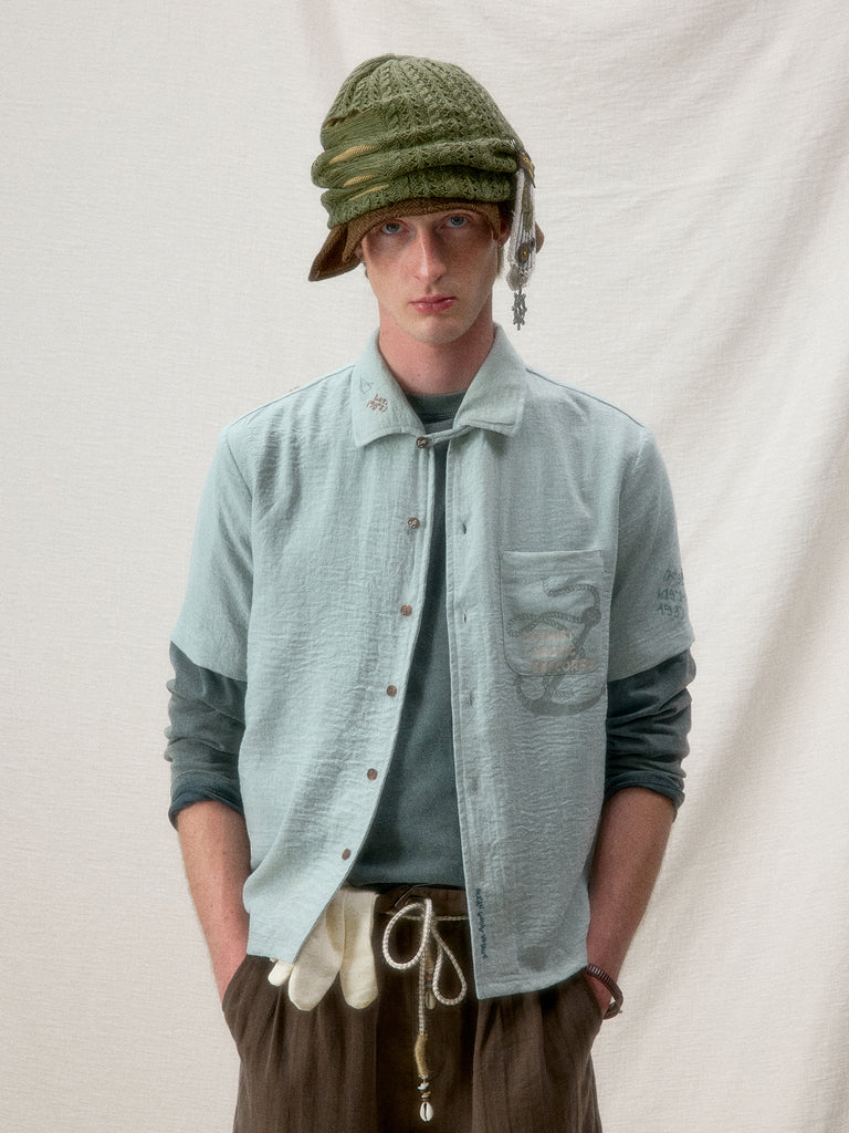 "Arctic Explorer"" Manta Ray Collar Short-Sleeved Shirt"