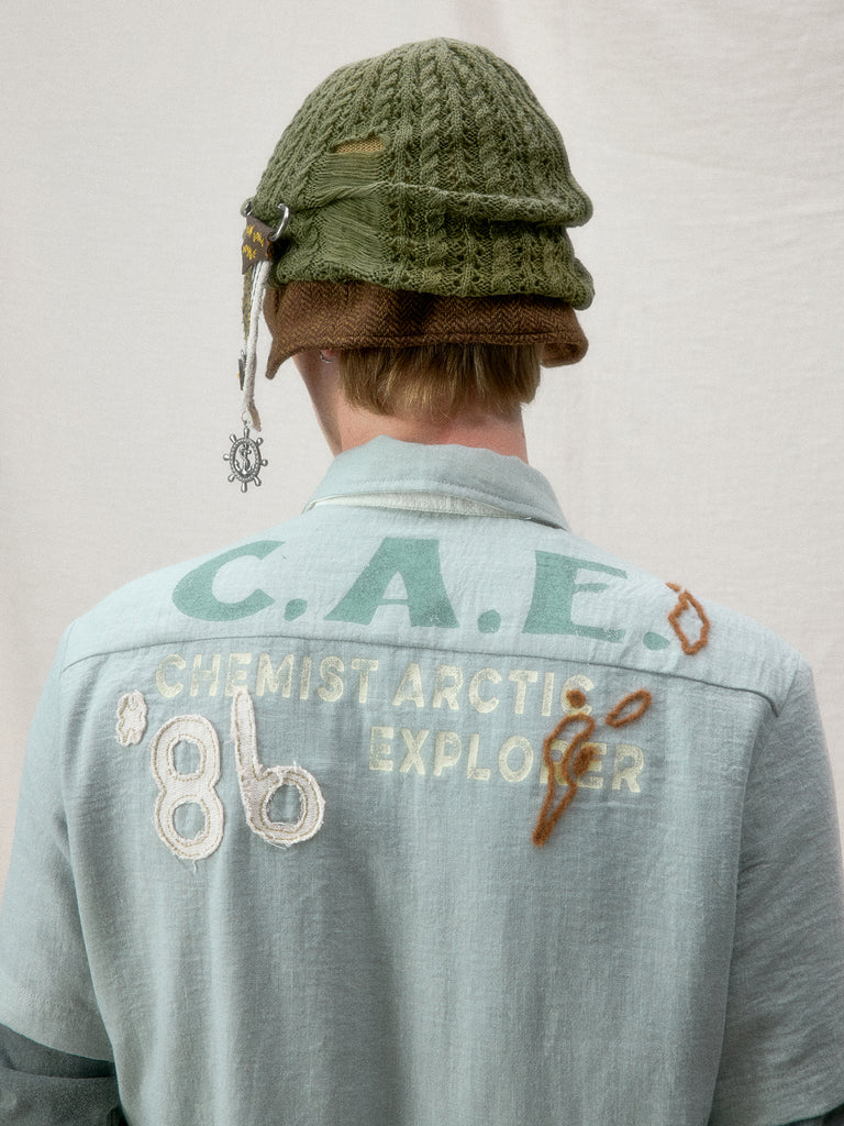 "Arctic Explorer"" Manta Ray Collar Short-Sleeved Shirt"