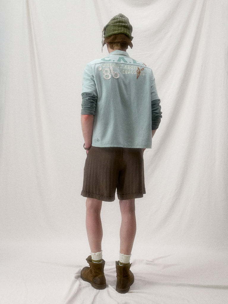 "Arctic Explorer"" Manta Ray Collar Short-Sleeved Shirt"