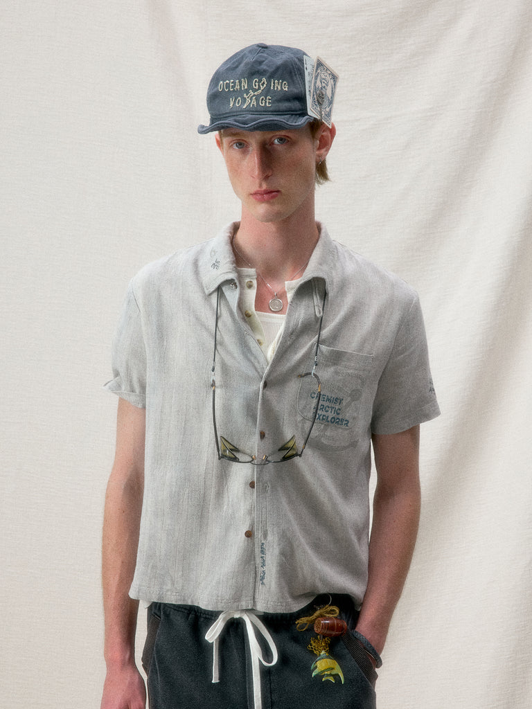 "Arctic Explorer"" Manta Ray Collar Short-Sleeved Shirt"