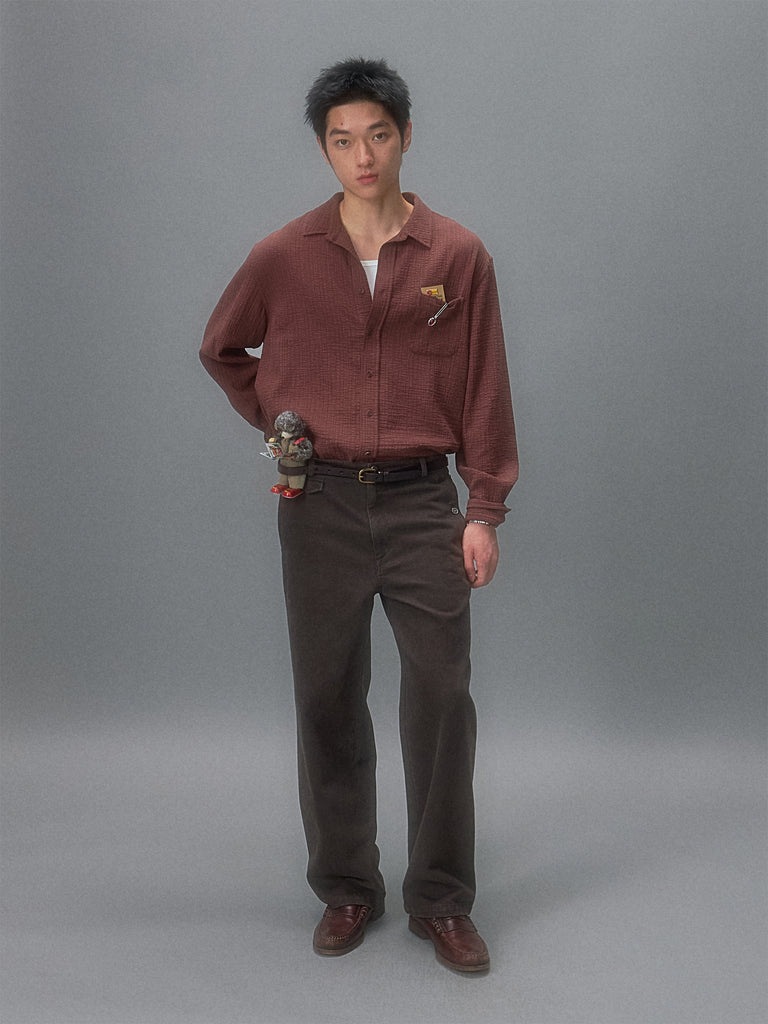 Amber Saturday Textured Striped Shirt