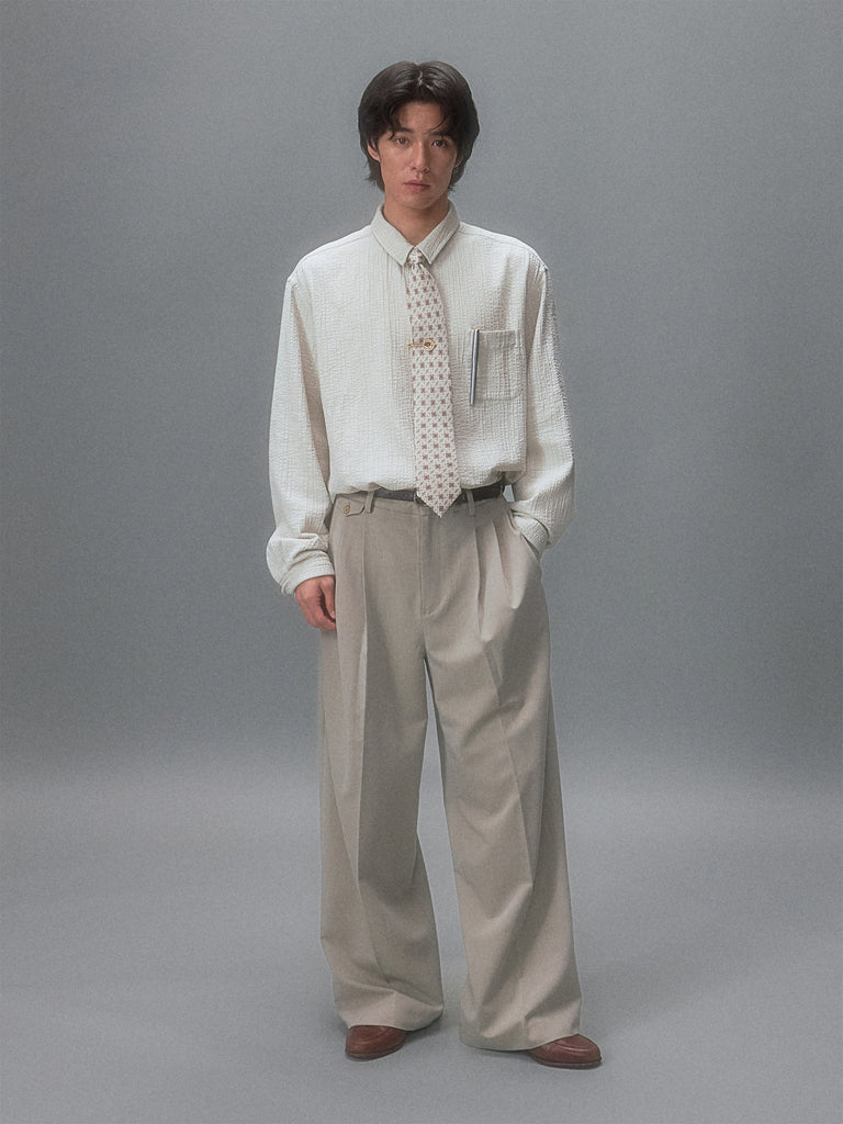 Amber Saturday Textured Striped Shirt