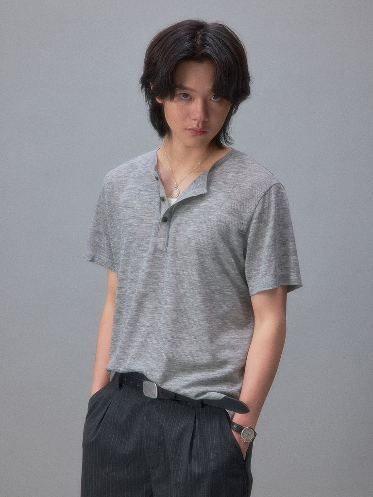Yutaka Takenouchi's Kominka Linen Short-Sleeve Henley