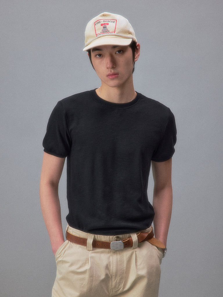 Okinawa Beach House Snowflake Ribbed Slim Fit T-Shirt