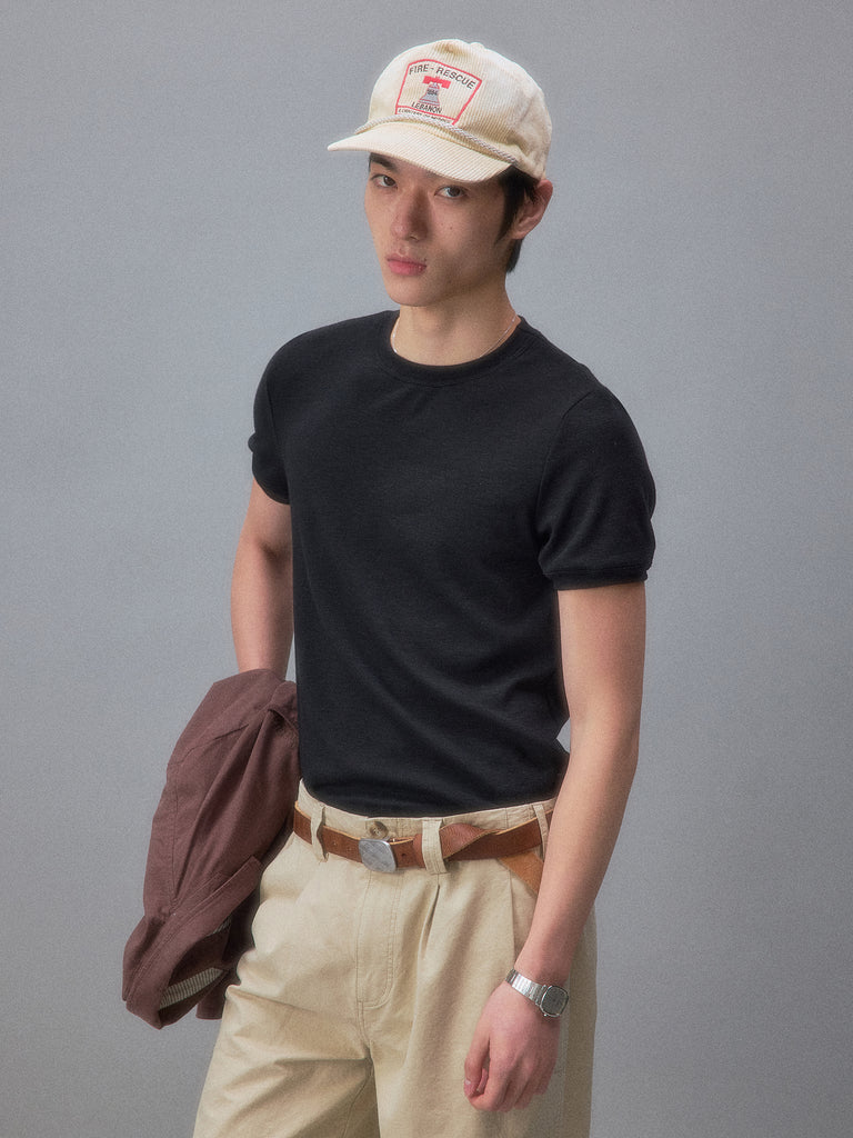 Okinawa Beach House Snowflake Ribbed Slim Fit T-Shirt