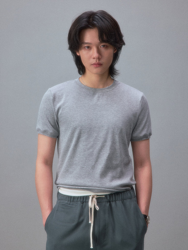 Okinawa Beach House Snowflake Ribbed Slim Fit T-Shirt