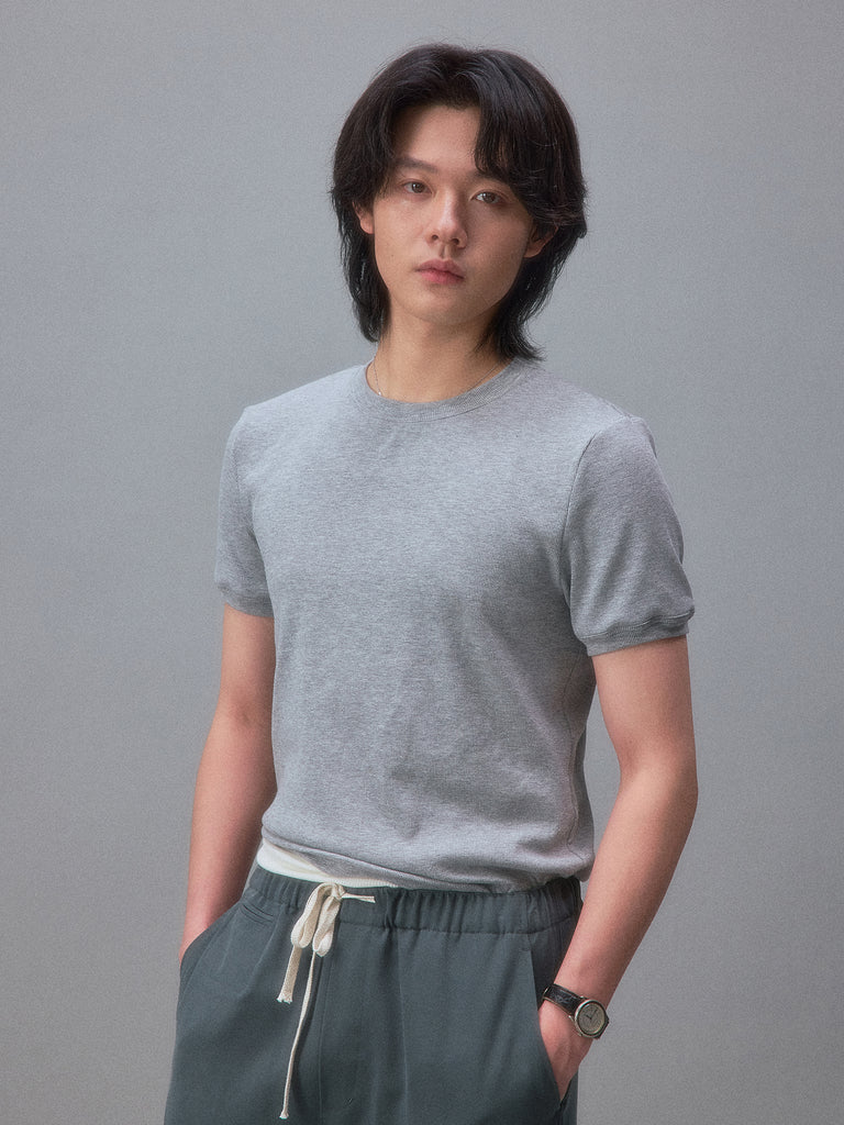 Okinawa Beach House Snowflake Ribbed Slim Fit T-Shirt
