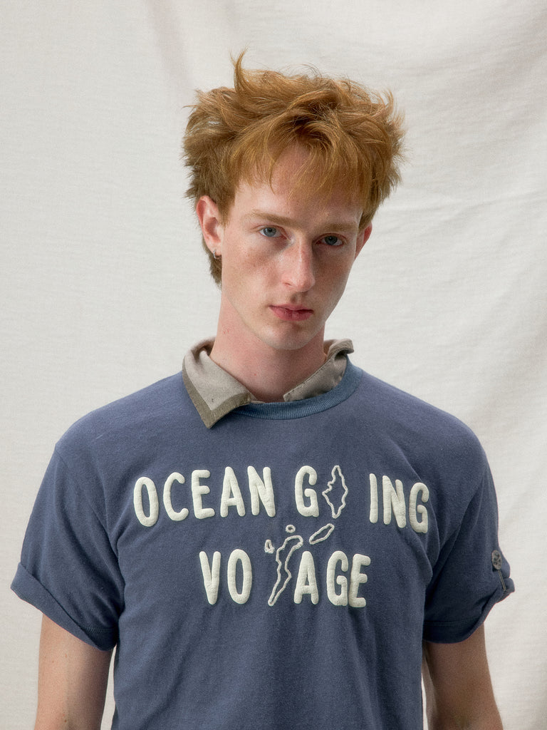 "Arctic Explorer" Sailor Map Wave Slogan T-shirt