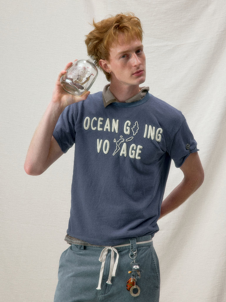 "Arctic Explorer" Sailor Map Wave Slogan T-shirt