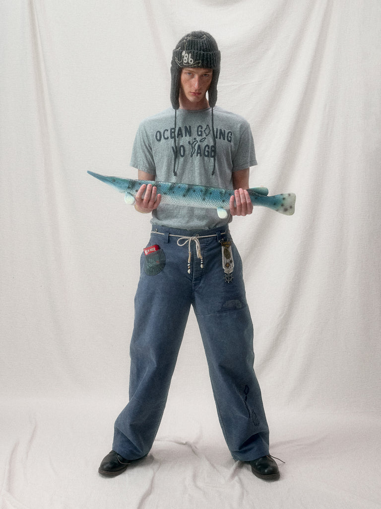 "Arctic Explorer" Sailor Map Wave Slogan T-shirt