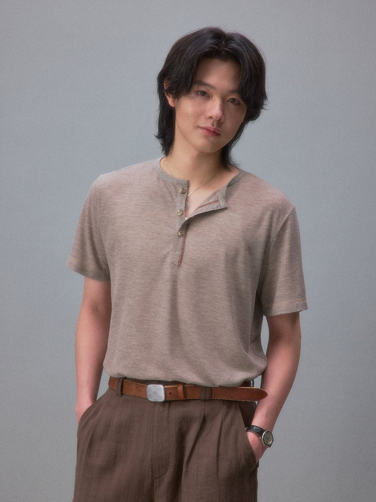Yutaka Takenouchi's Kominka Linen Short-Sleeve Henley