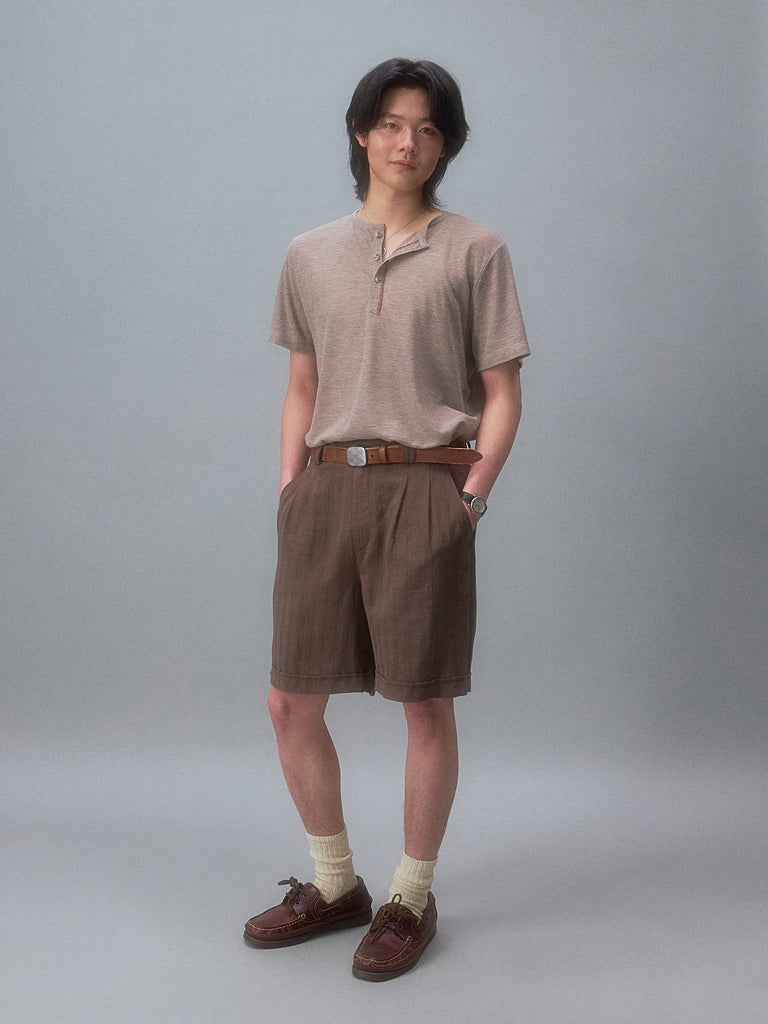 Yutaka Takenouchi's Kominka Linen Short-Sleeve Henley