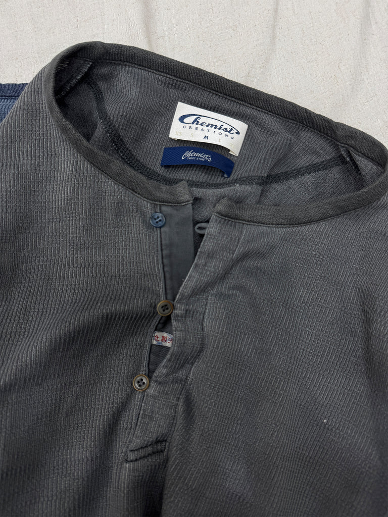 Rainy Night Screening Room Textured Henley Long Sleeve T-Shirt