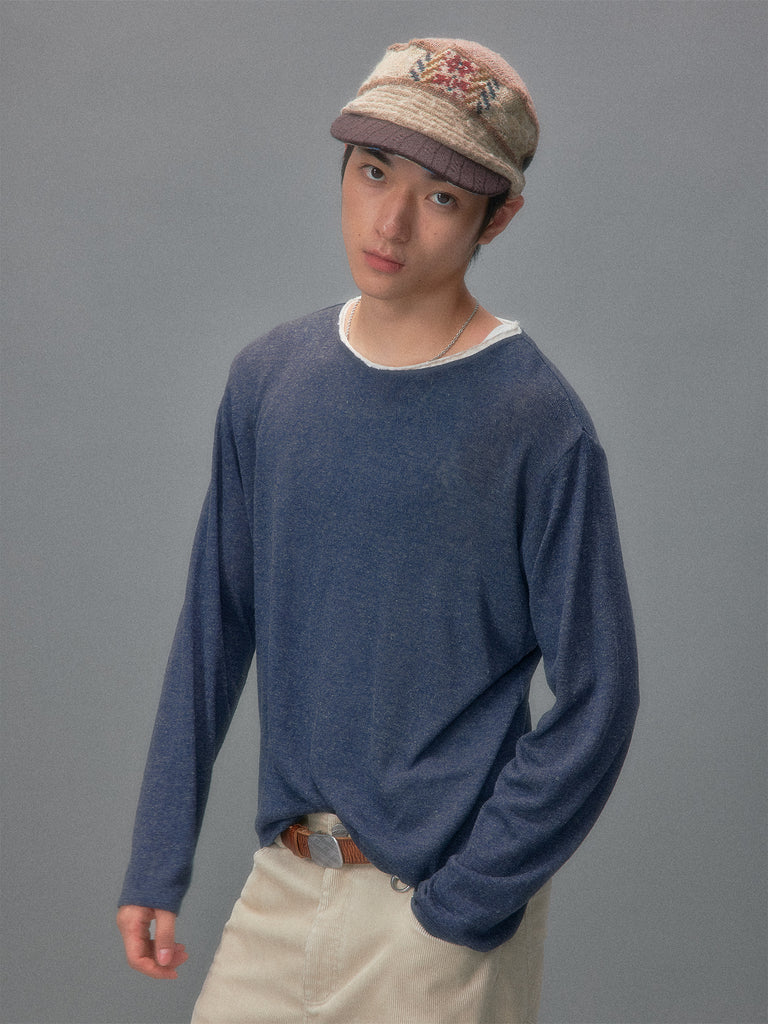 Shinagawa Apartments Linen Layered Long Sleeve T-Shirt