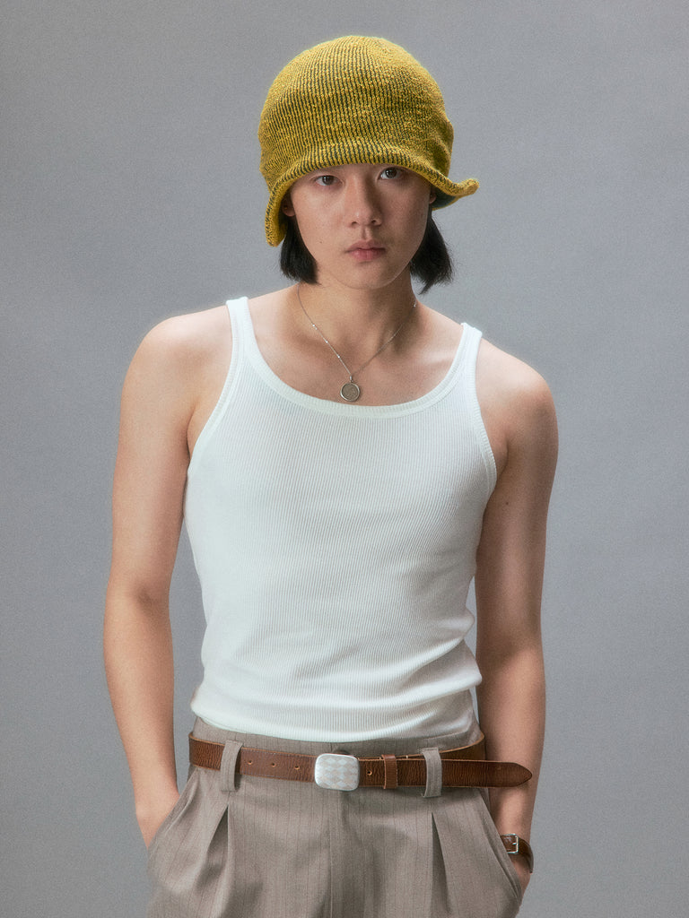 Takuya Kimura's Textured Ribbed Slim Strap Vest