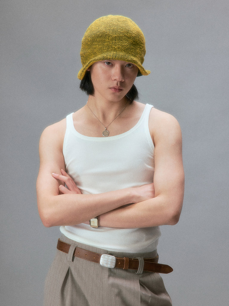 Takuya Kimura's Textured Ribbed Slim Strap Vest