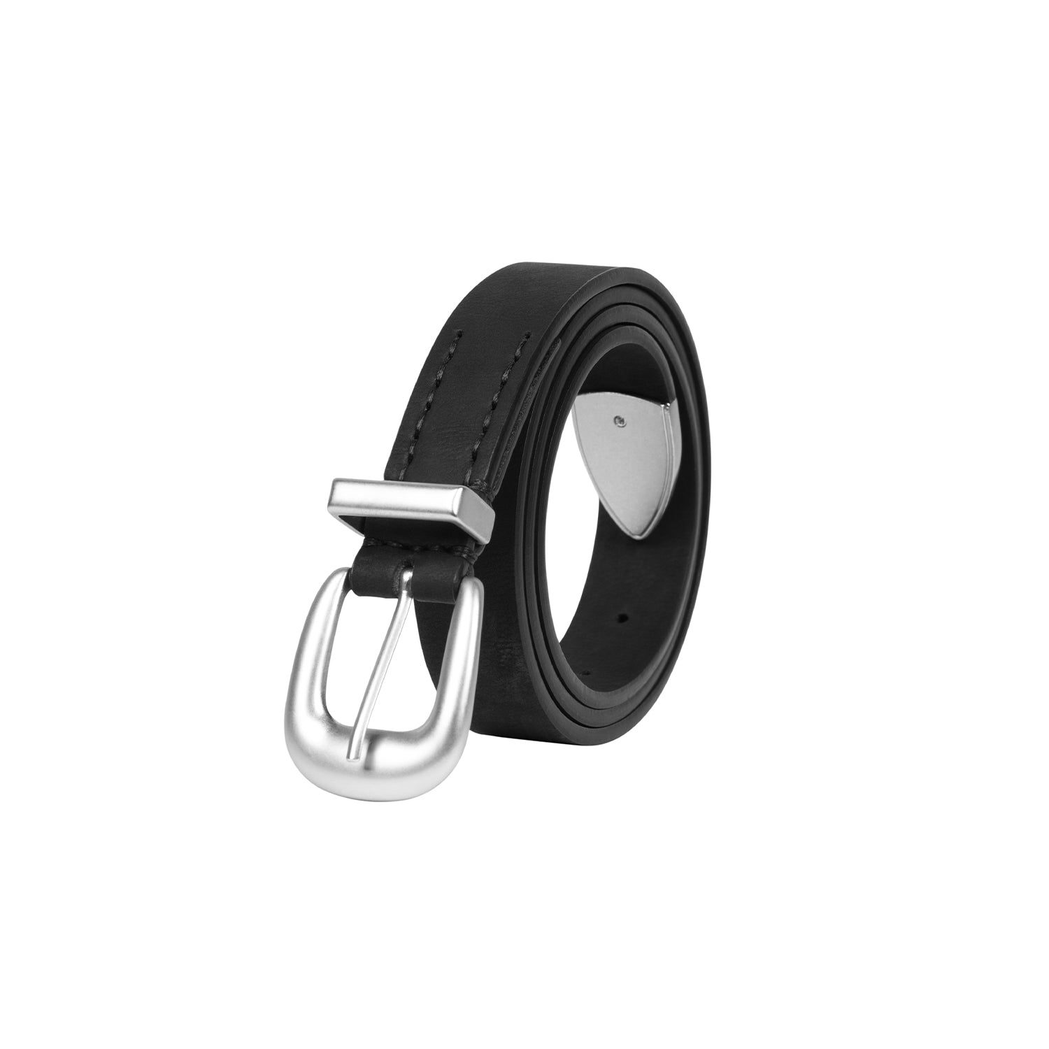 Slim Casual Western Style Leather Jean Belt with Metal Tip SUOSDEY Western Belts for Women Black Fashion Skinny Leather  main image 3
